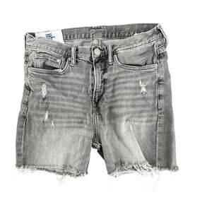 H&M Slim Fit Denim Jean Shorts Cut-Off Distressed Raw Hem 29 in Waist Size 8